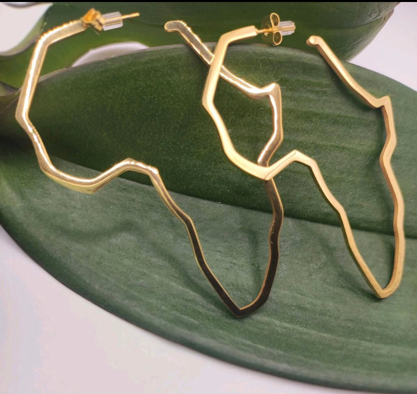 Africa Map Ear ring